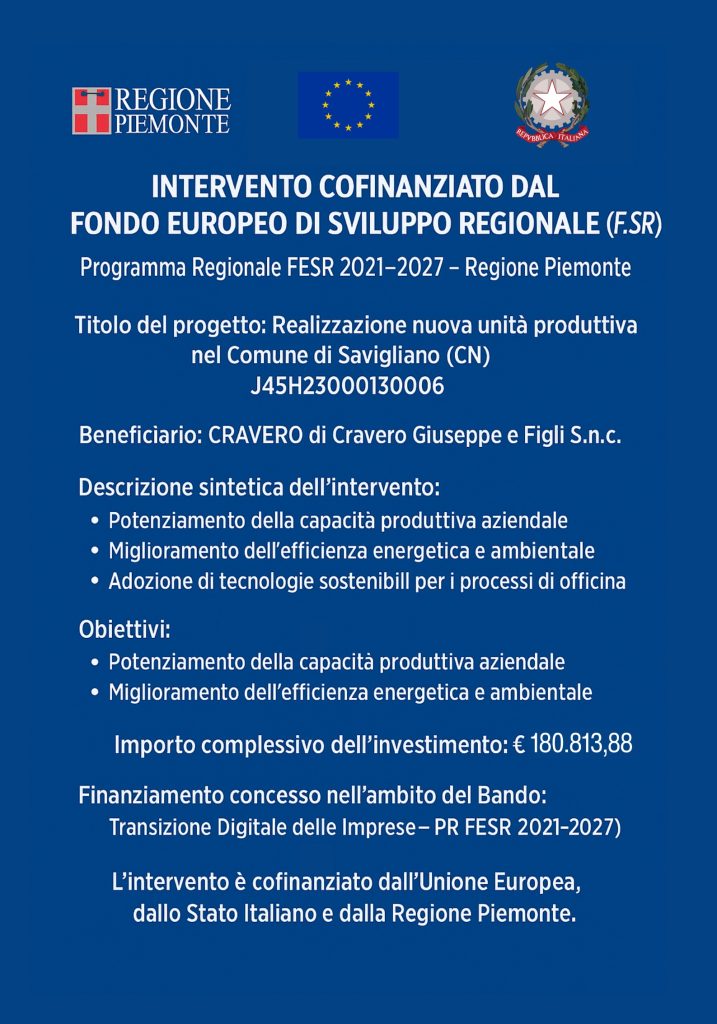 Intervento cofinanziato dal Fondo Europeo di Sviluppo Regionale